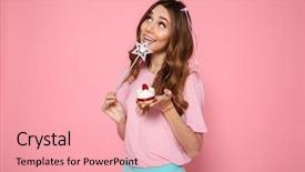  Presentation with magic wand - Beautiful slides featuring pixies - close-up portrait of charming dreamy backdrop and a coral colored foreground