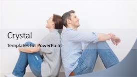  Presentation with lovers - Audience pleasing PPT theme consisting of dreeaming of new home at home lovers backdrop and a sky blue colored foreground