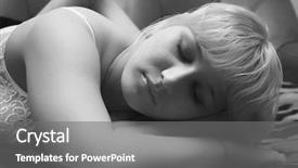  Presentation with group of three young girl - Presentation theme consisting of dreem - blondy young girl sleeping background and a  colored foreground