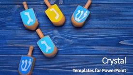  Presentation with hanukkah - Amazing slides having dreidels for hanukkah on blue backdrop and a ocean colored foreground