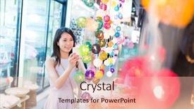  Presentation with street - Colorful presentation theme enhanced with dres - asian woman go shopping backdrop and a  colored foreground