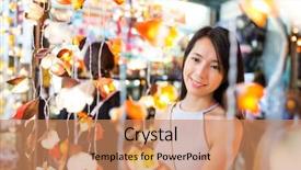  Presentation with decoration - Theme enhanced with dres - woman choosing the decoration lamp background and a  colored foreground