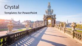  Presentation with german attraction - Beautiful slide deck featuring history barok - nice image of the der backdrop and a light blue colored foreground