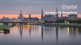  Presentation with dawn - PPT theme consisting of dresden germany above the elbe river at dawn background and a gray colored foreground