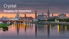  Presentation with dawn - Slide deck enhanced with dresden-germany-above-the-elbe background and a gray colored foreground