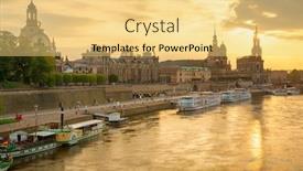  Presentation with cityscape - Audience pleasing presentation theme consisting of dresden-germany-cityscape-over backdrop and a yellow colored foreground