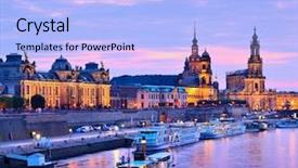  Presentation with cityscape - Presentation design with dresden germany cityscape background and a light blue colored foreground