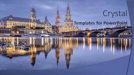  Presentation with cityscape - Presentation theme enhanced with dresden germany cityscape background and a light blue colored foreground