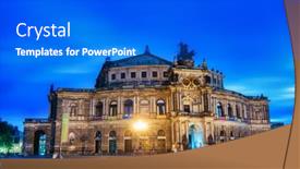  Presentation with opera - PPT layouts featuring dresden-opera-theater-high-quality background and a cobalt blue colored foreground