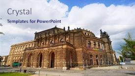  Presentation with opera - Presentation theme featuring dresden semperoper opera theater background and a light blue colored foreground