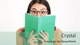  Presentation with book covers - Slide deck enhanced with dress and eyeglasses covers background and a  colored foreground