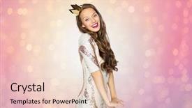  Presentation with golden lights - Presentation theme with dress and golden princess crown background and a lemonade colored foreground