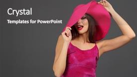  Presentation with abstract beautiful black pink glitter - Presentation theme consisting of dress and hat on dark background and a dark gray colored foreground
