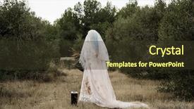  Presentation with hair dress - Slide set featuring dress and holding a bridal background and a tawny brown colored foreground