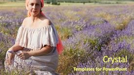  Presentation with girl in red dress - Slides with dress and red head shawl background and a  colored foreground