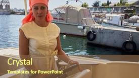 Presentation with girl in red dress - Beautiful slides featuring dress and red head shawl backdrop and a tawny brown colored foreground