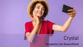  Presentation with straw - PPT layouts with dress and straw hat making background and a light blue colored foreground