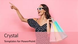  Presentation with dress ethics - Theme featuring dress and sunglasses holding package background and a coral colored foreground