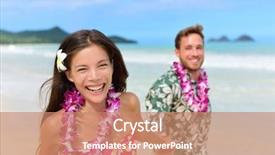  Presentation with leis - Slide set featuring dress and wearing hawaiian background and a coral colored foreground