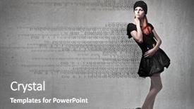  Presentation with code - PPT layouts having dress code - beautiful woman with numbers coming background and a gray colored foreground
