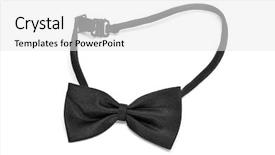  Presentation with tie - Slides featuring dress code - black bow tie background and a white colored foreground