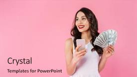  Presentation with asian - Beautiful presentation featuring dress holding fan of money backdrop and a lemonade colored foreground