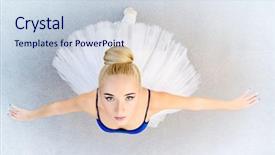  Presentation with ballet - Beautiful slides featuring dress impress - ballet concept portrait backdrop and a sky blue colored foreground