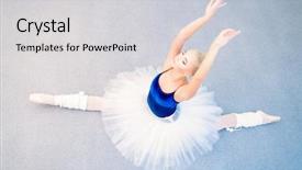  Presentation with ballet - PPT layouts featuring dress impress - ballet concept portrait background and a light gray colored foreground