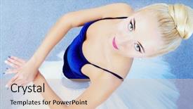  Presentation with ballerina shoes bear - Colorful slide set enhanced with dress impress - ballet concept portrait backdrop and a lemonade colored foreground