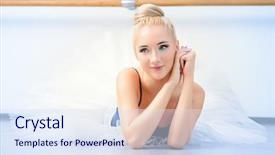  Presentation with ballet - Presentation theme featuring dress impress - ballet concept portrait background and a sky blue colored foreground