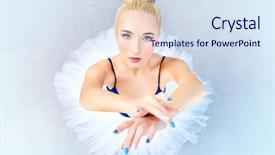  Presentation with dress shoes - Slide deck featuring dress impress - ballet concept portrait background and a sky blue colored foreground