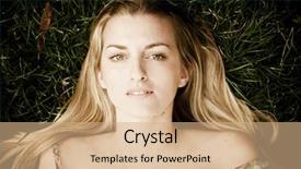  Presentation with camera - Slides enhanced with dress impress - beautiful blond woman staring background and a  colored foreground