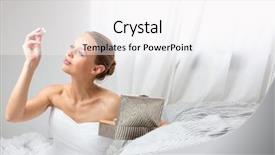  Presentation with bride - PPT theme featuring dress impress - beautiful bride getting ready background and a white colored foreground