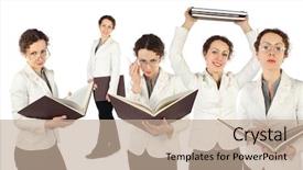  Presentation with book glasses - Audience pleasing presentation consisting of dress impress - collage with five young serious backdrop and a mint green colored foreground