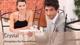  Presentation with restaurant - Theme consisting of dress impress - guy inviting his belle background and a coral colored foreground