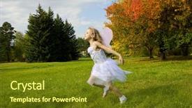  Presentation with grass - Cool new slides with dress impress - little girl jumping happily backdrop and a  colored foreground