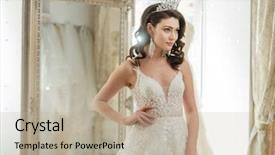  Presentation with wedding - Presentation consisting of dress in a wedding salon background and a mint green colored foreground