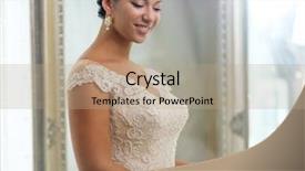  Presentation with bride and groom at wedding - Audience pleasing slide set consisting of dress in a wedding salon backdrop and a coral colored foreground