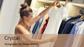  Presentation with design thinking - Presentation design having design money - beautiful woman thinking what background and a coral colored foreground