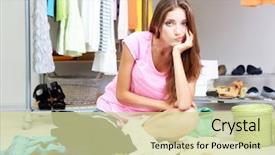  Presentation with walk - Colorful PPT theme enhanced with purchase home - beautiful girl thinking what backdrop and a coral colored foreground