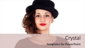  Presentation with black girl - Colorful slide deck enhanced with dress isolated on a white backdrop and a  colored foreground