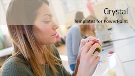  Presentation with sewing - Cool new PPT theme with embroidery stitches - sewing class backdrop and a lemonade colored foreground