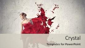  Presentation with elegant - Cool new PPT theme with dress melting in red paint backdrop and a lemonade colored foreground