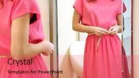  Presentation with mirror - Slide set with dress near mirror in room background and a coral colored foreground