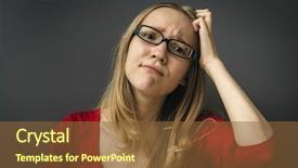  Presentation with critical thinking - Slide set enhanced with dress on a gray background background and a  colored foreground