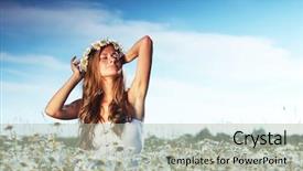  Presentation with daisy - Presentation enhanced with dress on the daisy flower background and a light gray colored foreground