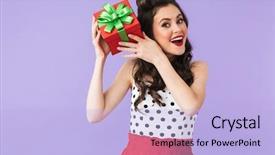  Presentation with retro television knobs isolated - Beautiful PPT layouts featuring dress rejoicing while holding birthday backdrop and a light blue colored foreground