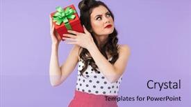  Presentation with retro television knobs isolated - PPT layouts having dress rejoicing while holding birthday background and a light blue colored foreground