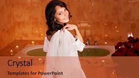  Presentation with wedding - Slide set with dress relaxing in bath tube background and a red colored foreground