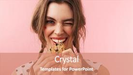  Presentation with cookie - Beautiful PPT layouts featuring dress standing isolated over pink backdrop and a coral colored foreground
